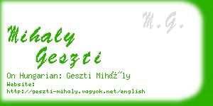 mihaly geszti business card